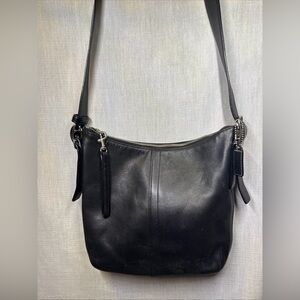 Coach Vintage Black Leather Slim Legacy Crossbody Shoulder Bag Adjustable 9326